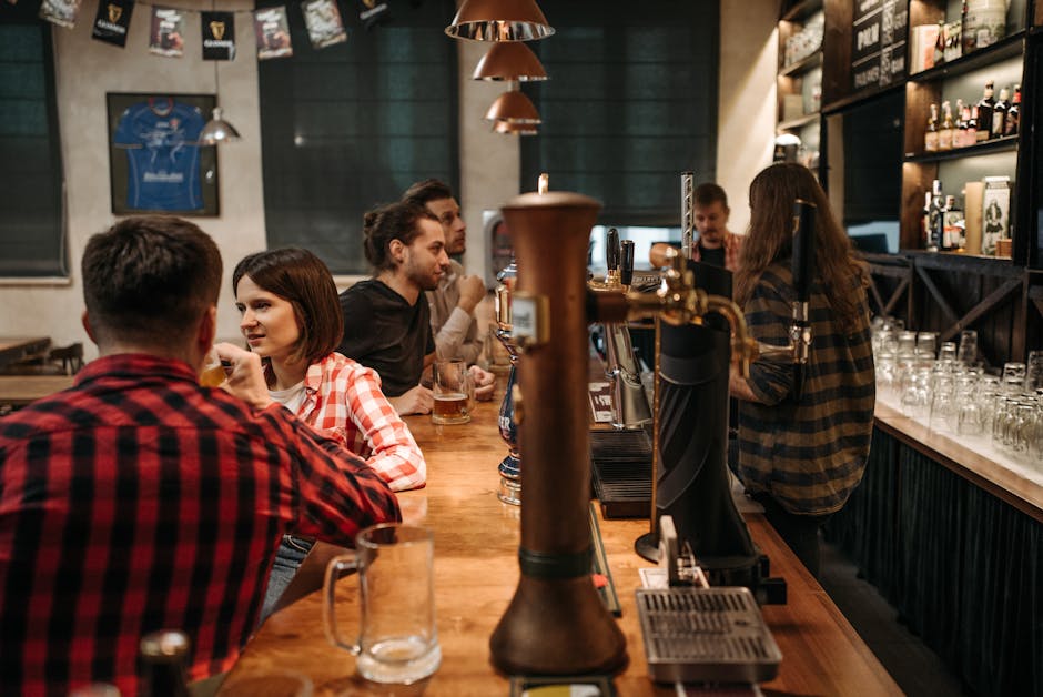 alcohol-free bar interior friends gathering