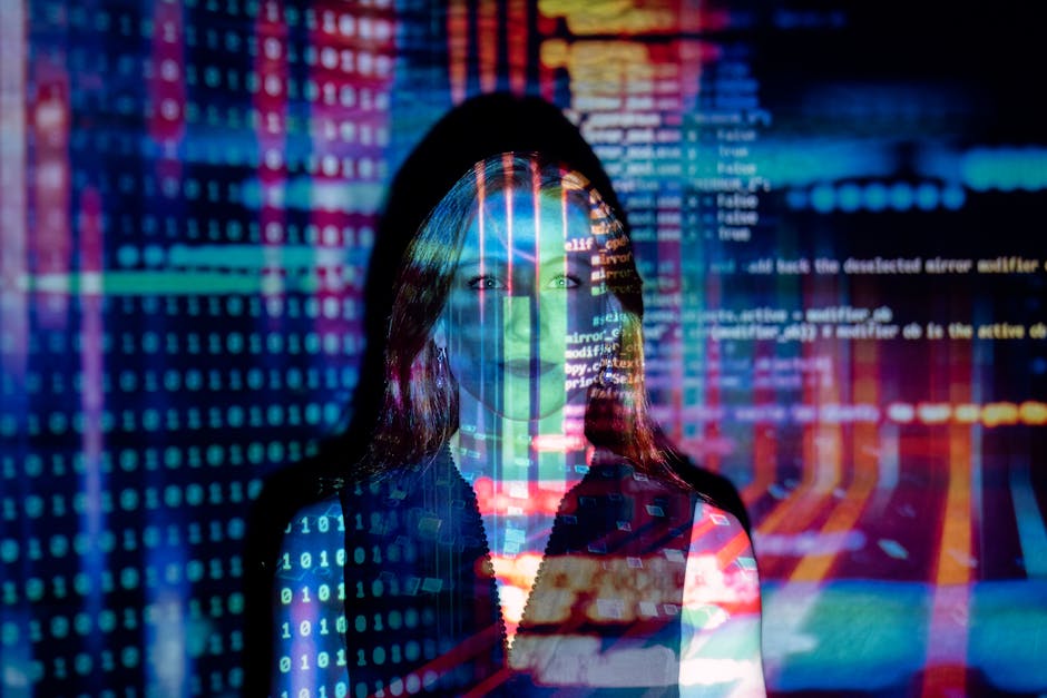 artificial intelligence technology interface with colorful graphics