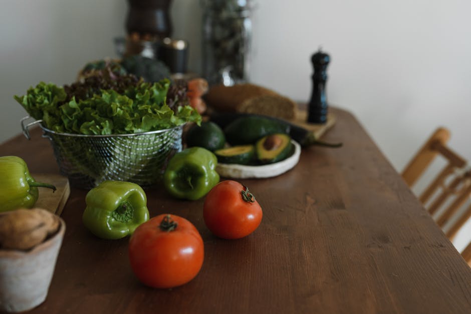 assorted plant-based food products on wooden table