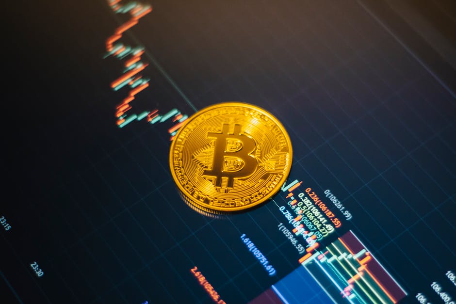 Bitcoin cryptocurrency concept with charts