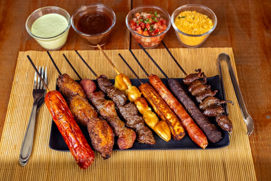 Brazilian table full of protein food