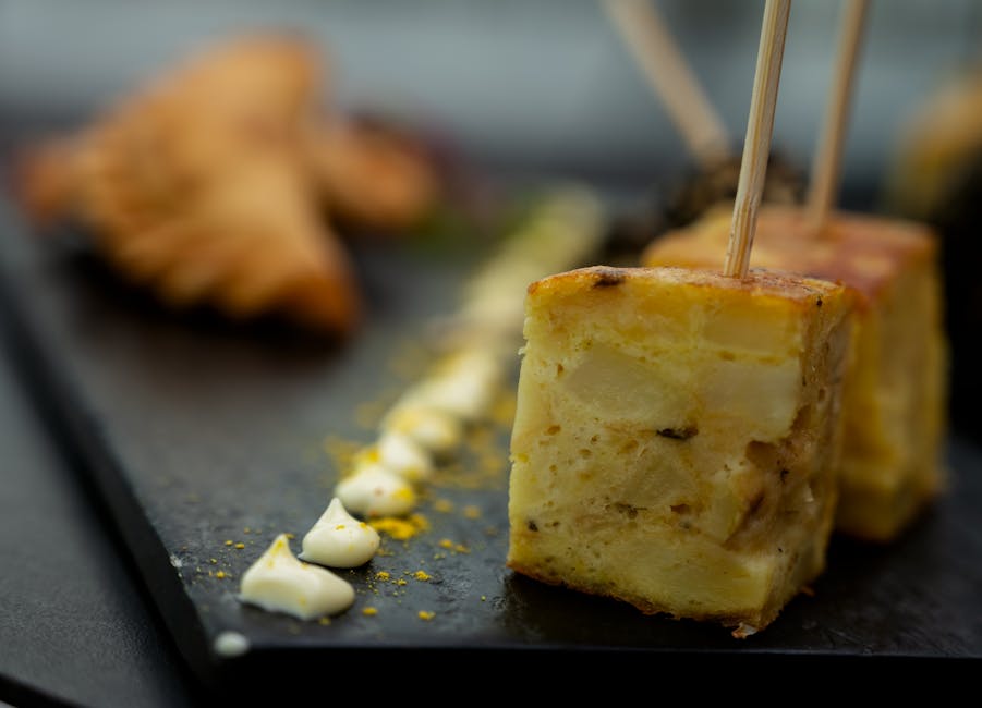 Close-up of innovative Spanish tapas