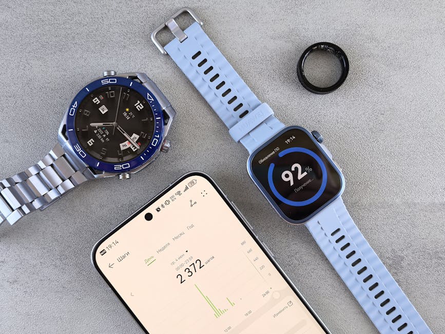 collection of colorful smartwatch models displayed