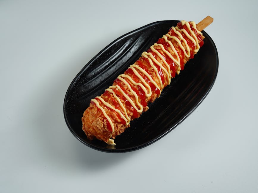 colorful Korean corn dogs on sticks