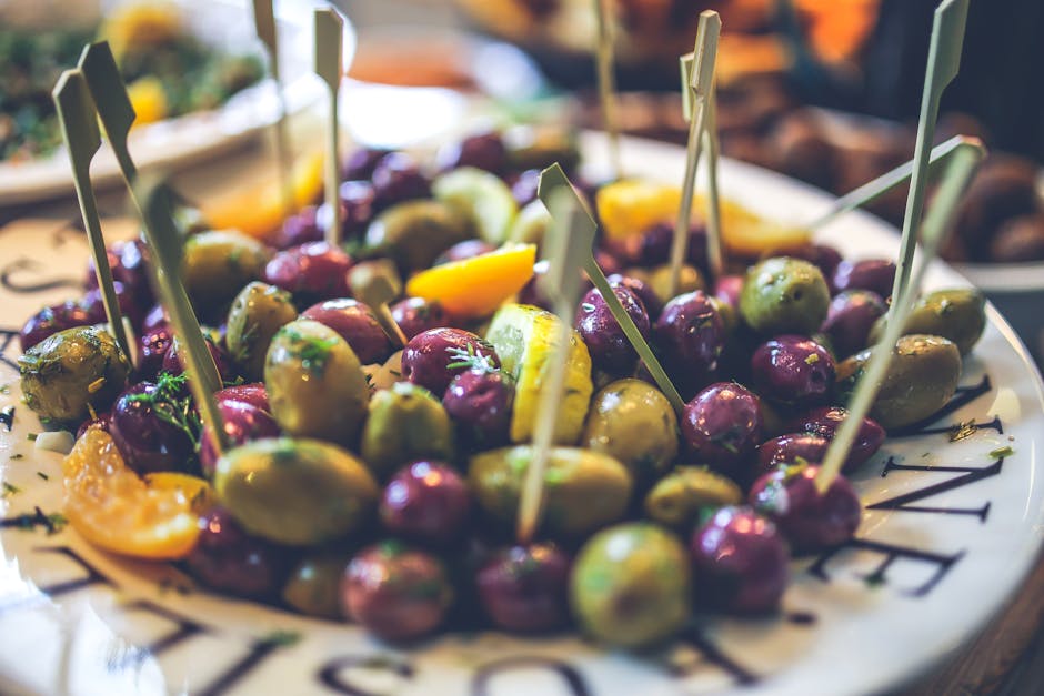 colorful tapas selection with olives and bread