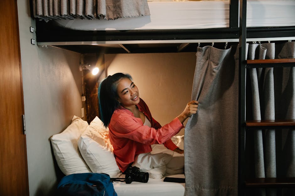 cozy hostel bunk bed room in Warsaw