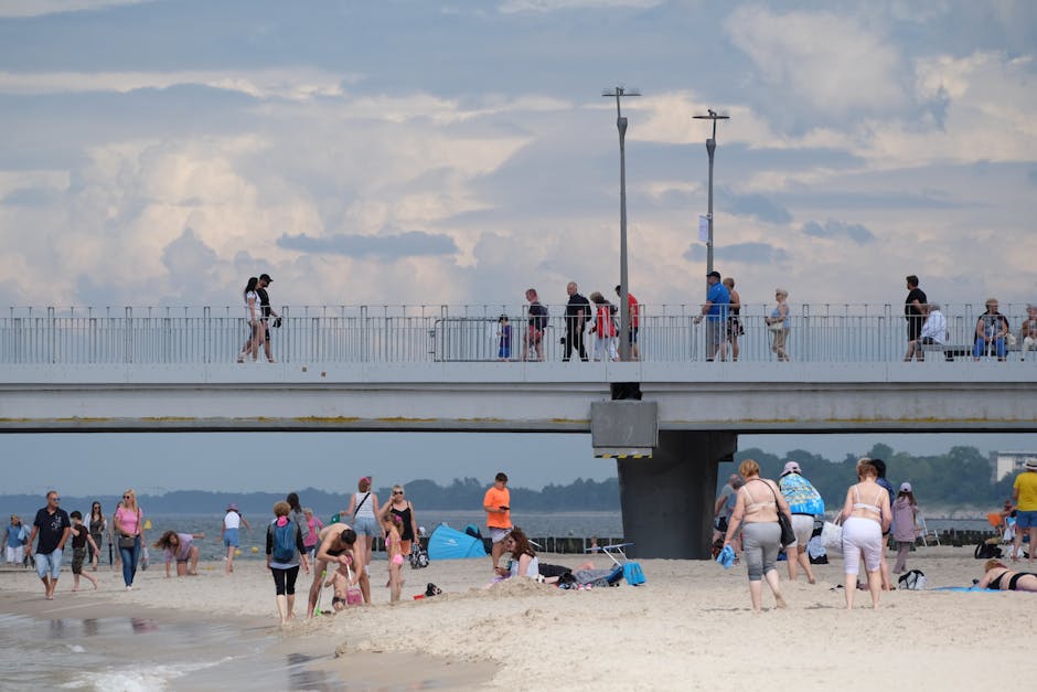 crowded summer beach in poland