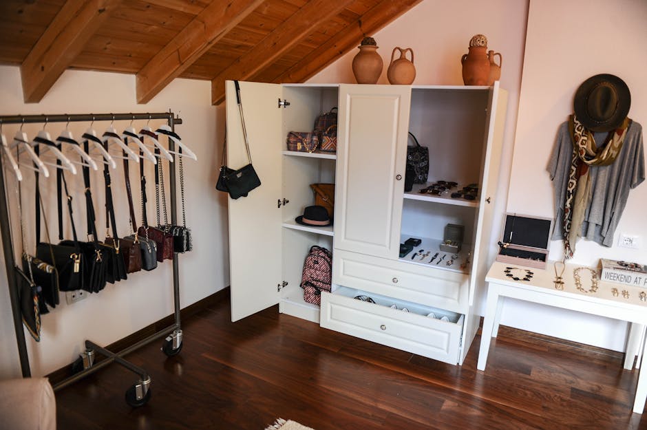 Curated closet with French fashion brands on rack