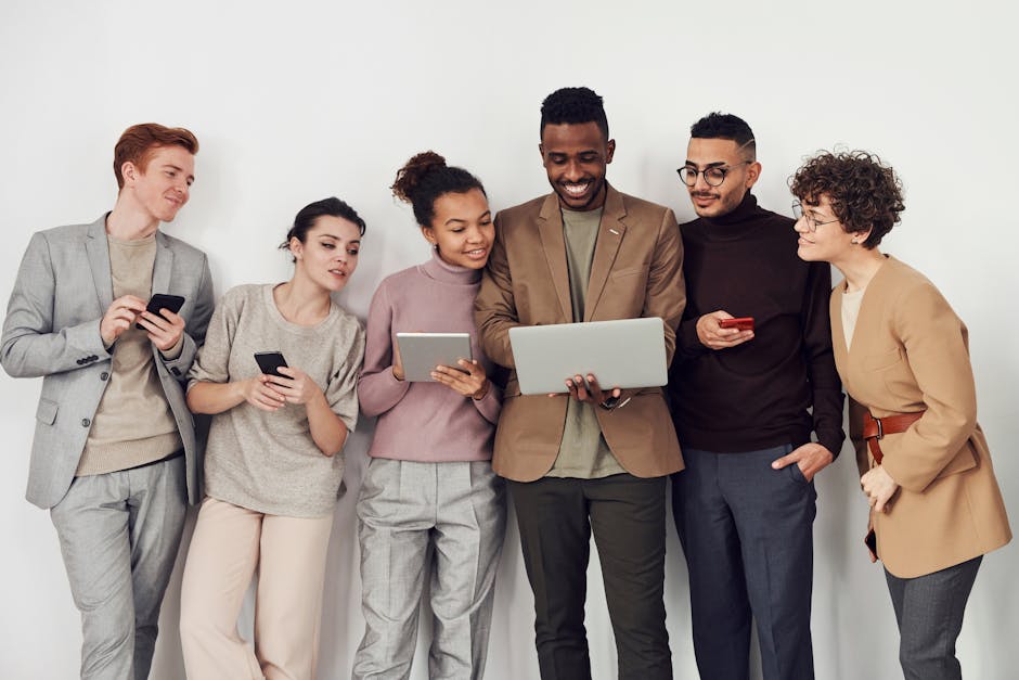 diverse business team collaboration digital