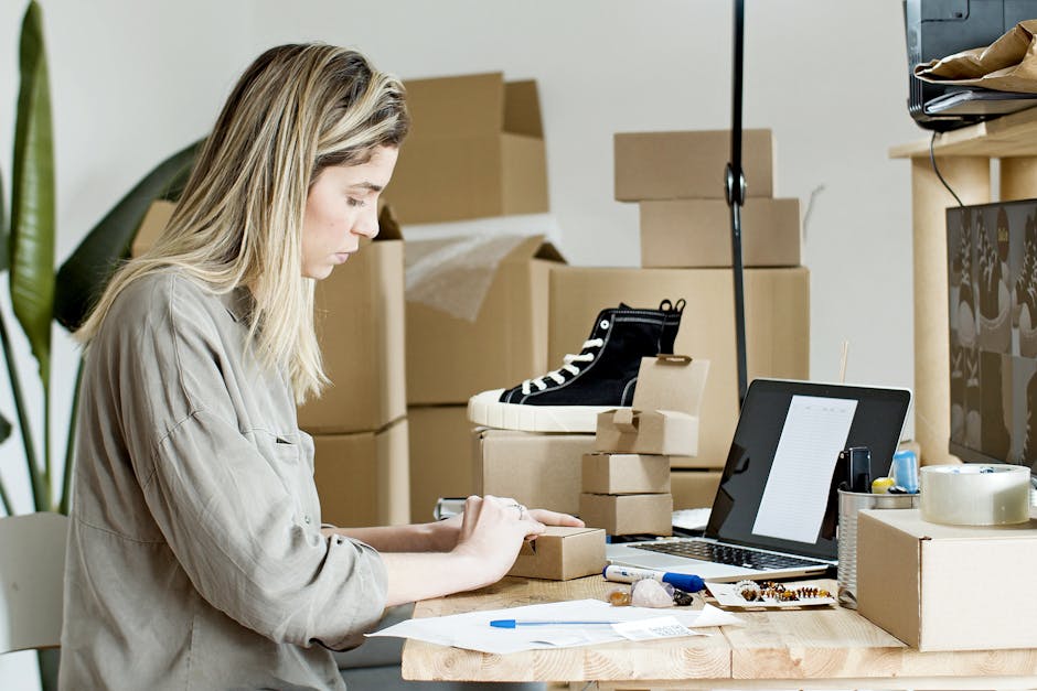 ecommerce entrepreneur working at desk
