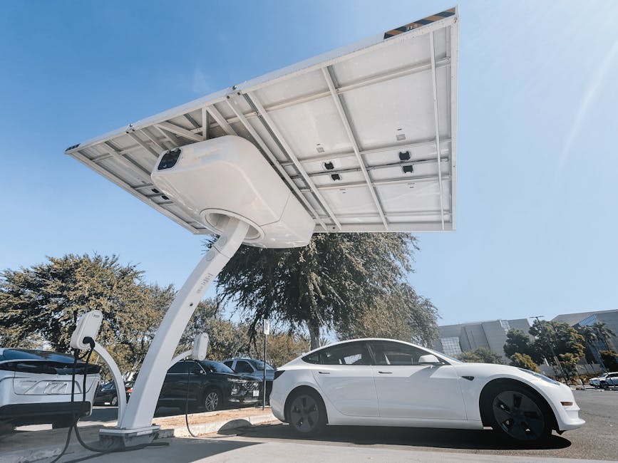 electric car charging at home with solar panels