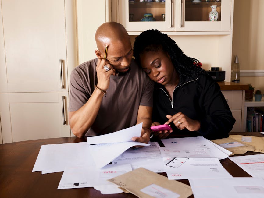 family reviewing electricity bill