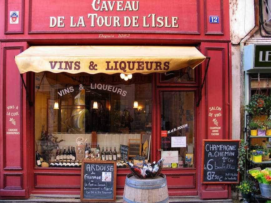 French wine shop price tags euros