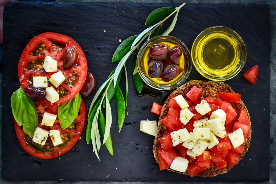 fresh tomato salad with olive oil