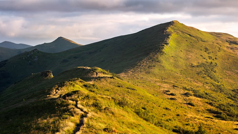 hiking trail in Bieszczady mountains Poland