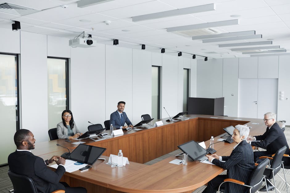 investment funding meeting in professional conference room