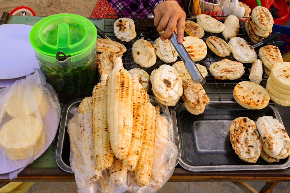 oscypek being grilled on outdoor market stall