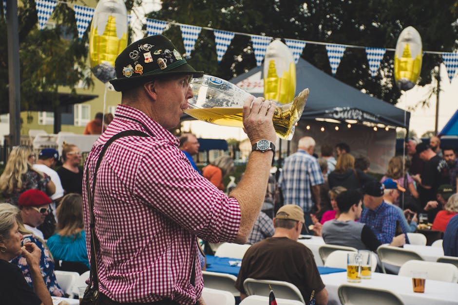 outdoor craft beer festival with tents and people