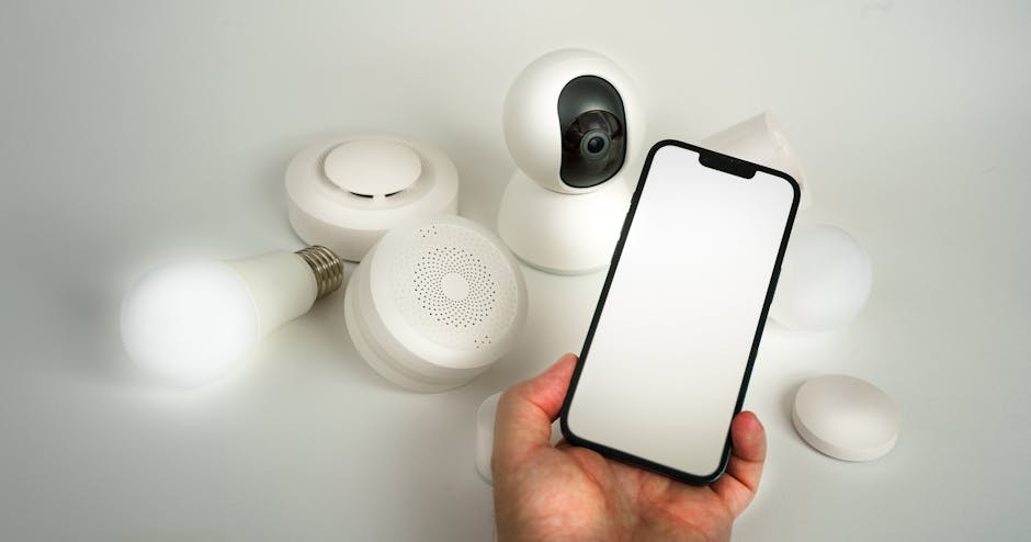 person controlling smart home devices with smartphone in Poland