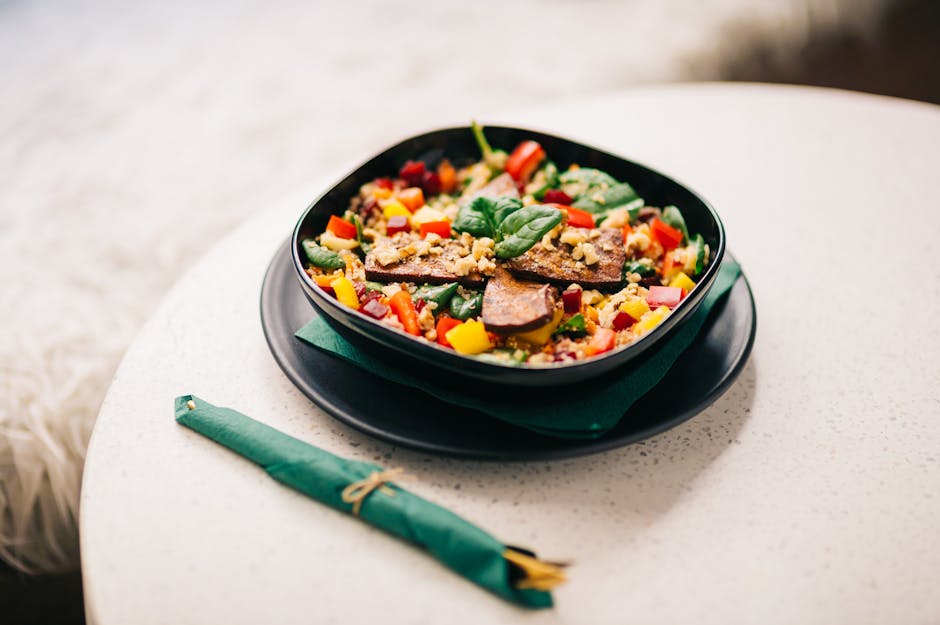 person eating vegan bowl at Berlin restaurant