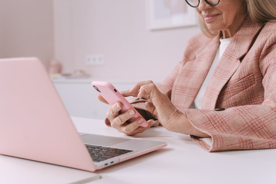 person using smartphone for digital business