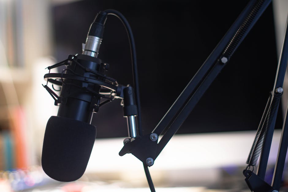 podcast microphone setup professional