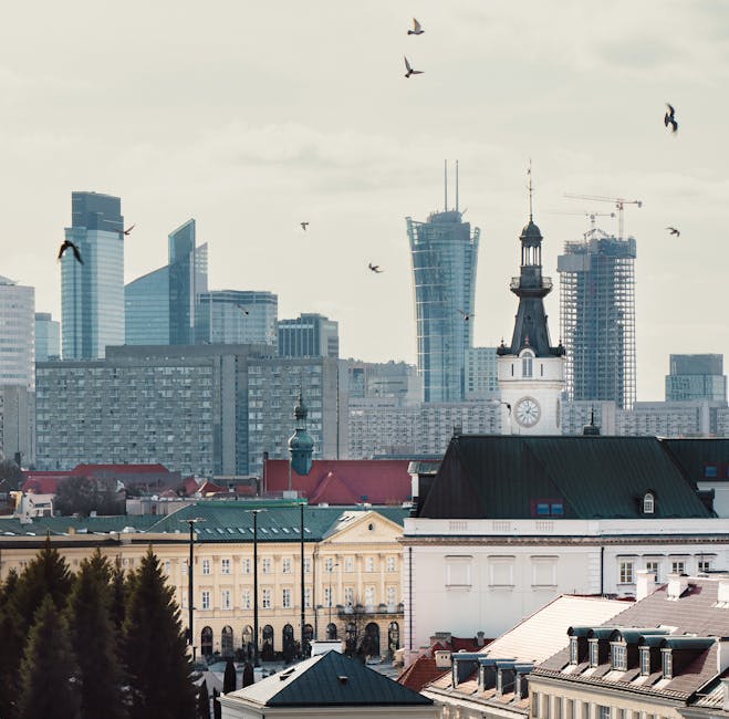polish city skyline modern architecture