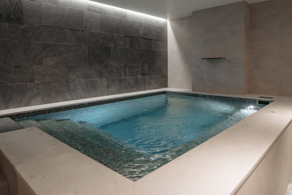 relaxing spa pool with natural stone surroundings