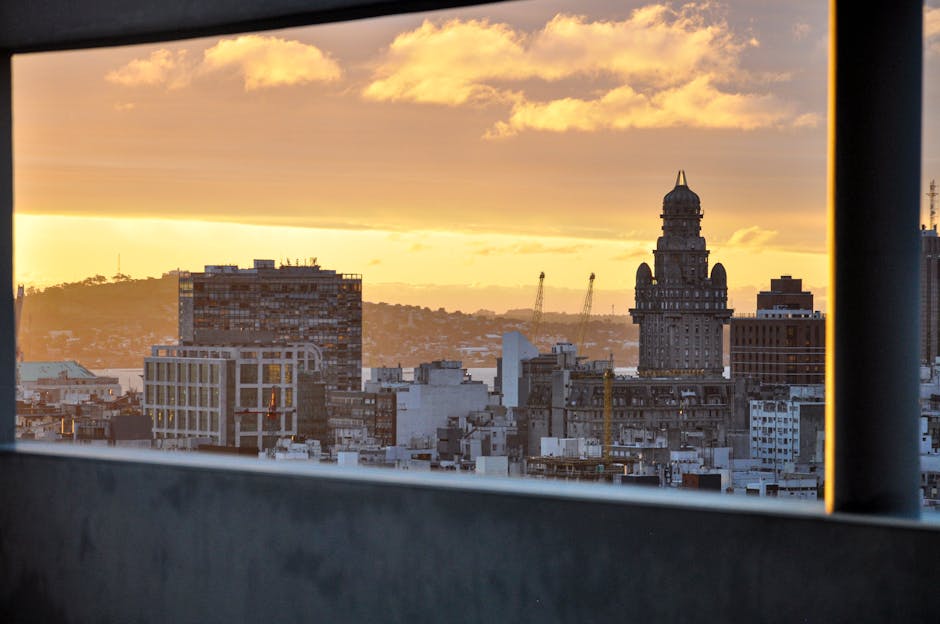 rooftop terrace at boutique hotel at sunset
