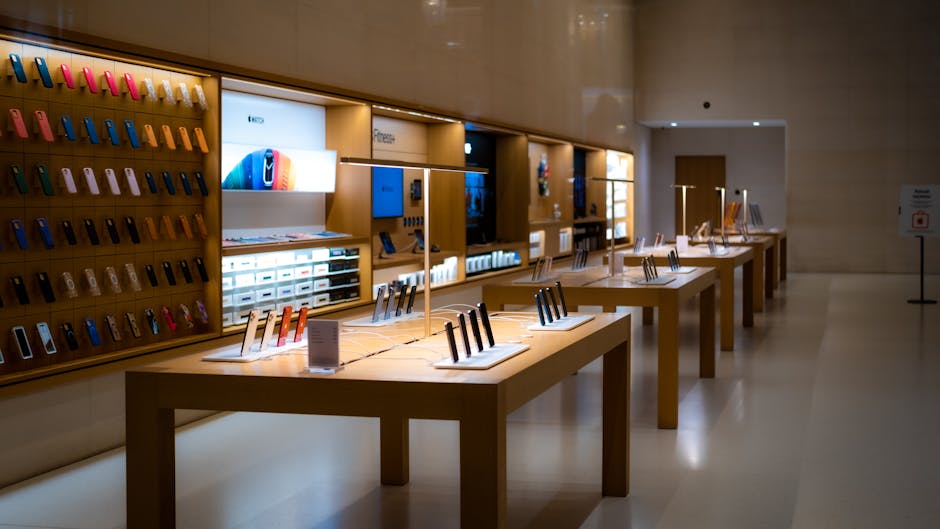 smartwatch on display shelf in electronics store