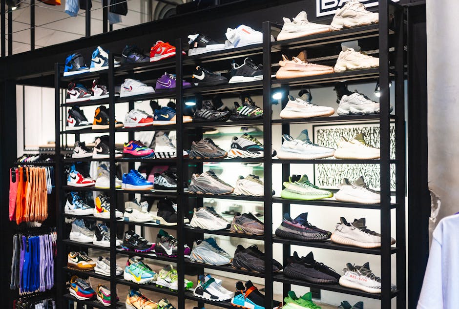 sneakers display store fashion brand