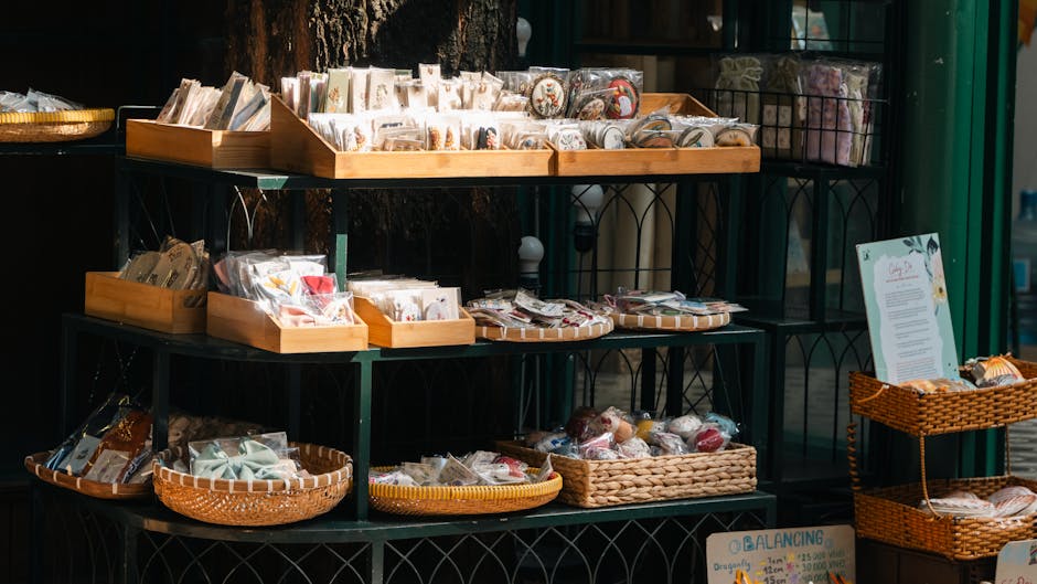 Sustainable gifts display with Spanish local products